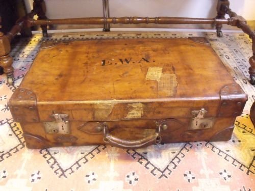 good edwardian leather suitcase