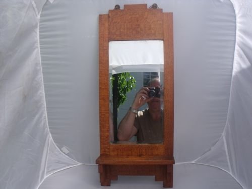 nice arts crafts deco pier mirror light oak