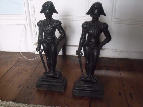 superb pair of admiral lord nelson fire dogs