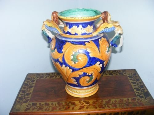 superb c18th italian faience vase jar