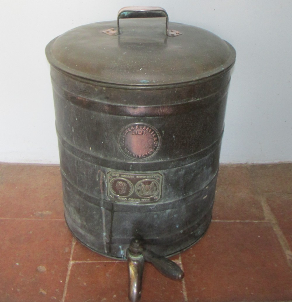 c1884 gold medal winner kensington health exhibition fletcher russell large hot water urn