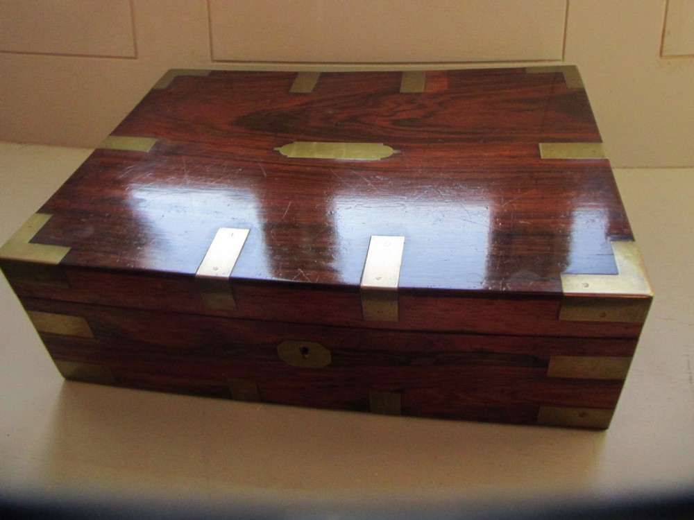 fine rosewood brass campaign box