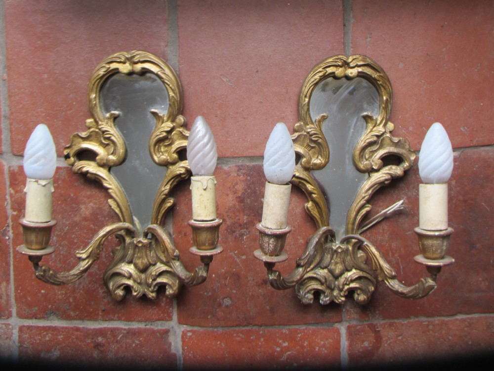pair of small c1920 wall light girondels
