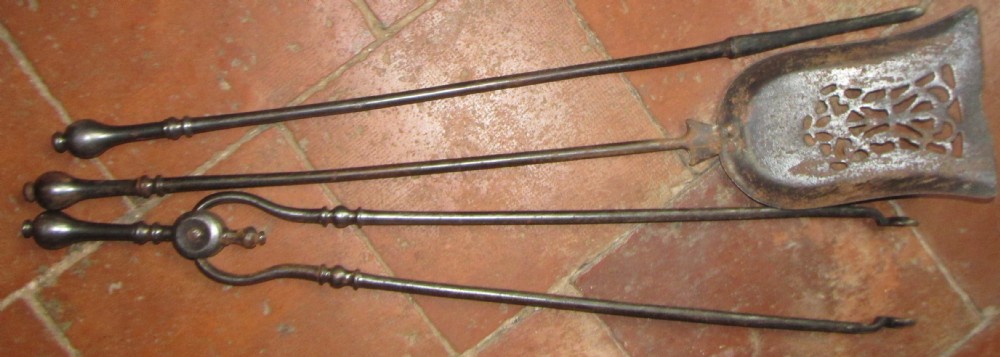 set of georgian steel fire irons