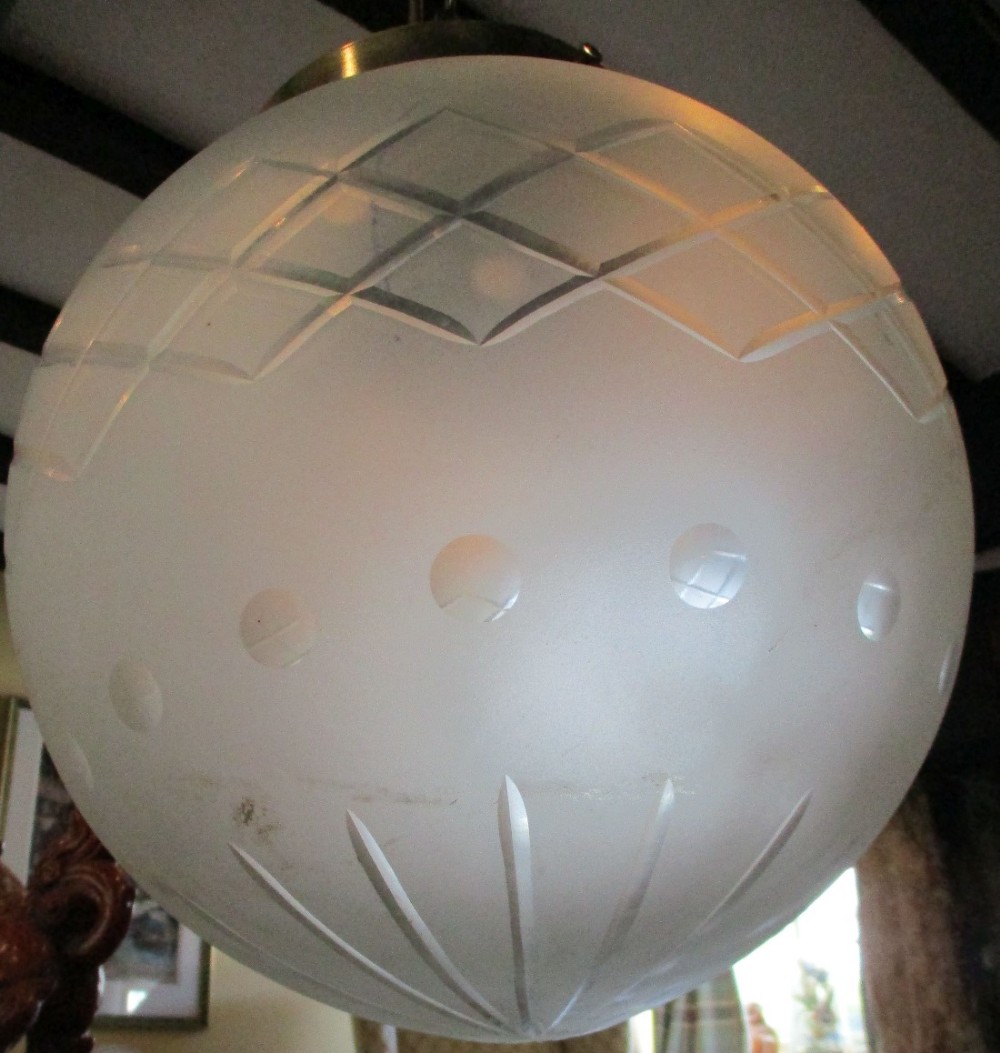 c19001920 cut glass sphere globe pendant light