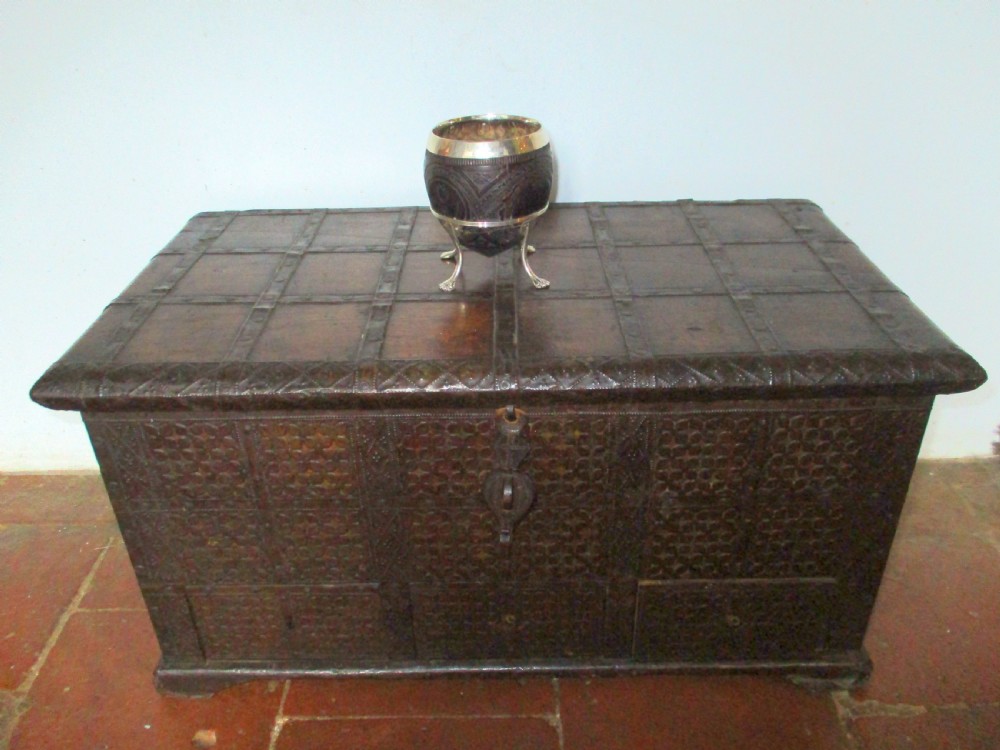 charming c1800 iron bound chest