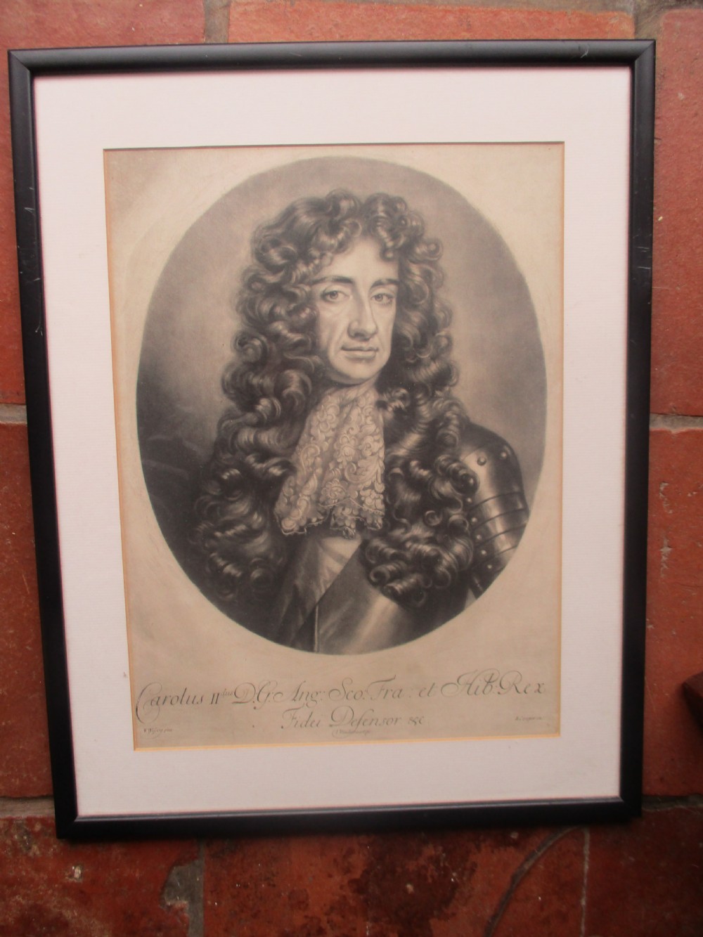 c1700 copper plate engraving charles 11