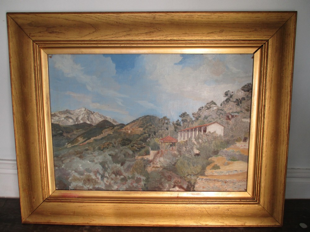 english school oil painting on canvas mediteranian view