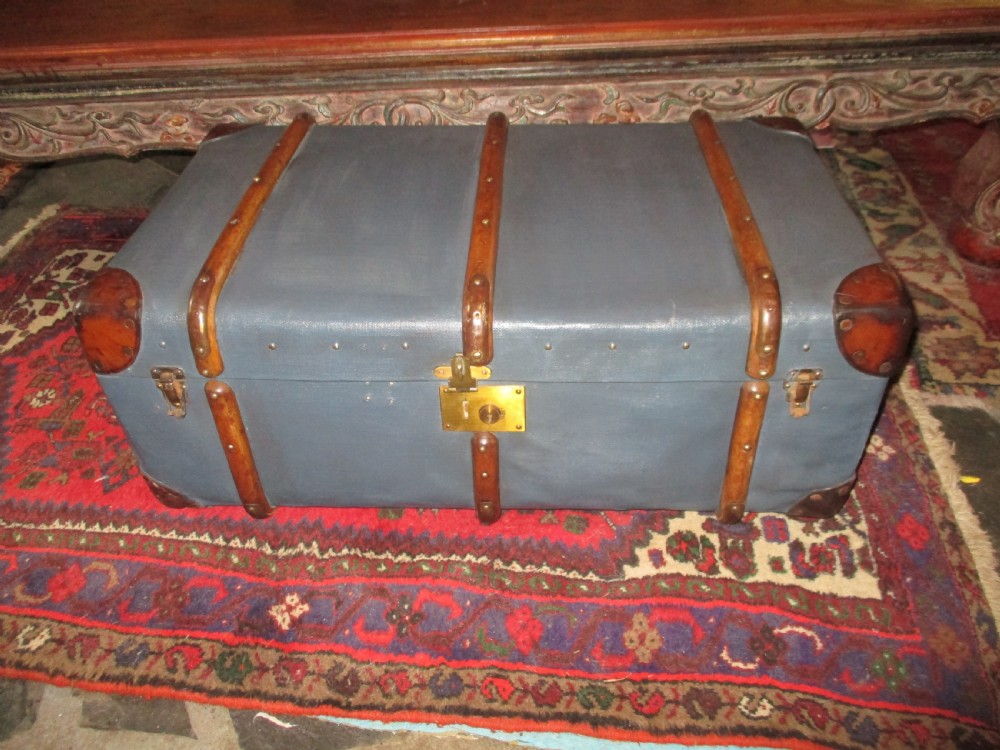 edwardian steamer travel trunk