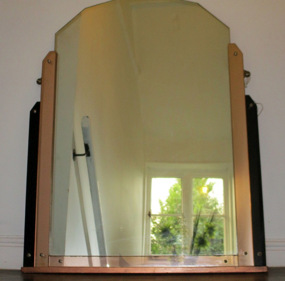 large odeon style art deco mirror