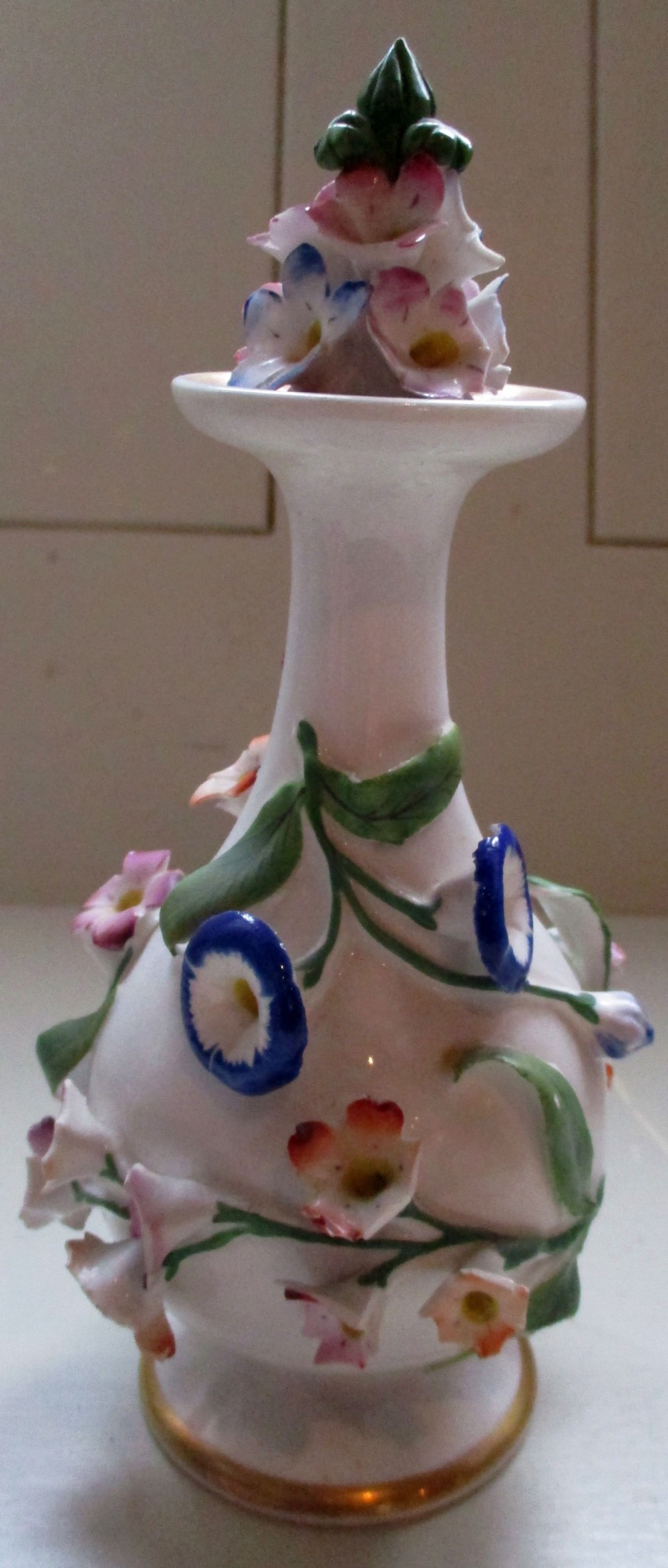 victorian english porcelain flowers perfume bottle