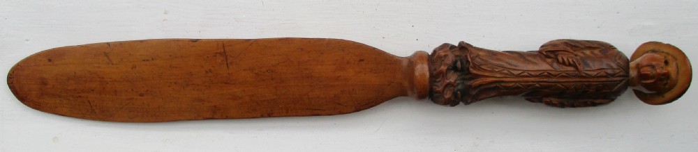 c1880 chinese treen carved paper turner