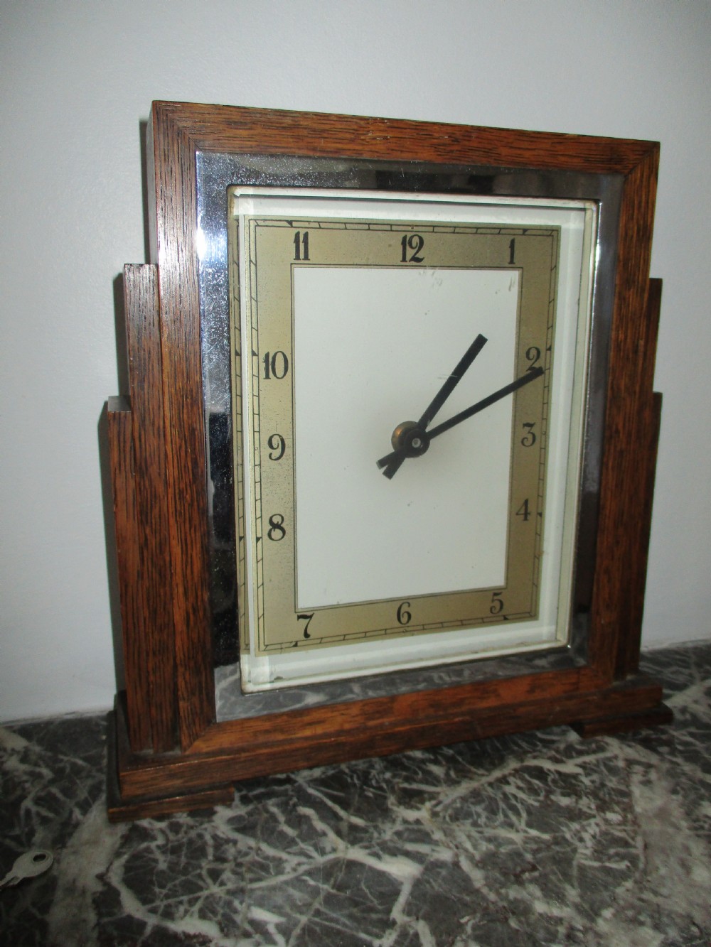 art deco oak clock
